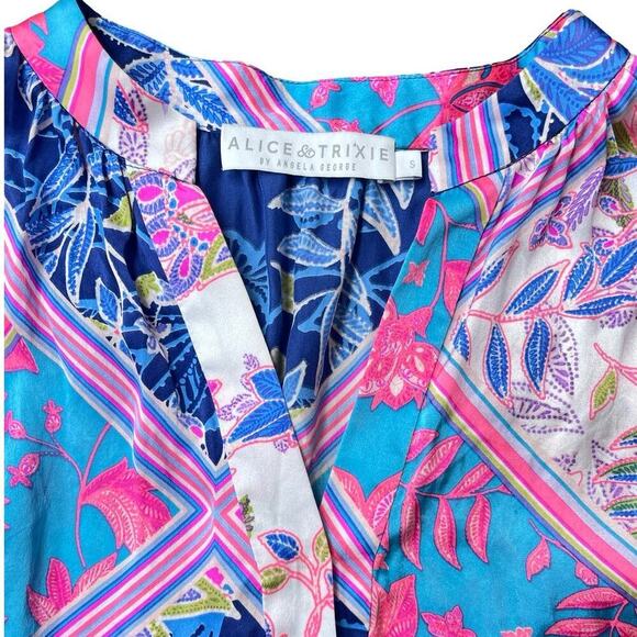 Alice & Trixie Silk Boho Floral Blouse - Size Small - Picture 4 of 12